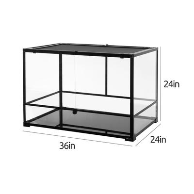 Show full view: REPTI ZOO 90-gal Full Tempered Glass Reptile Terrarium with Double Swing Doors Reptile Habitat, Black slide 4 of 9