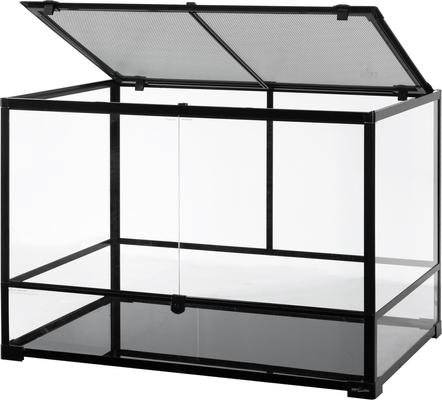 Show full view: REPTI ZOO 90-gal Full Tempered Glass Reptile Terrarium with Double Swing Doors Reptile Habitat, Black slide 5 of 9