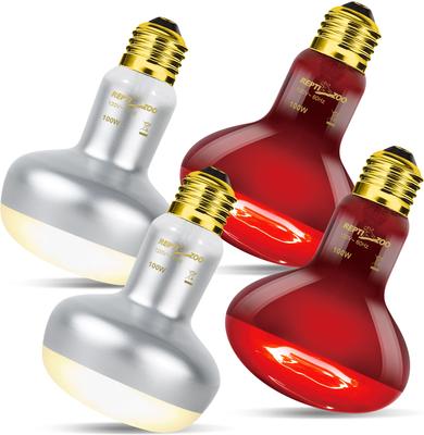 Show full view: REPTI ZOO Basking Spot Lamp & Nocturnal Infrared Heat Lamp-100W Reptile Bulb, Multicolor, 4 count slide 2 of 7