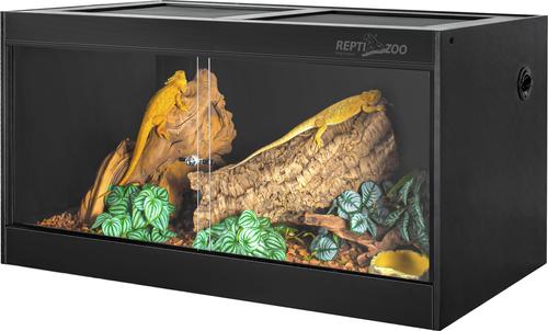 REPTI ZOO Black PVC Reptile Terrarium