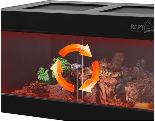 REPTI ZOO Black PVC Reptile Terrarium
