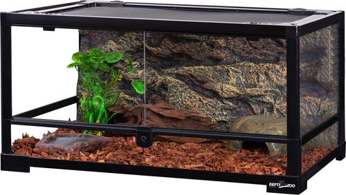 REPTI ZOO Double Hinge Door Reptile Glass Terrarium, 24-gal