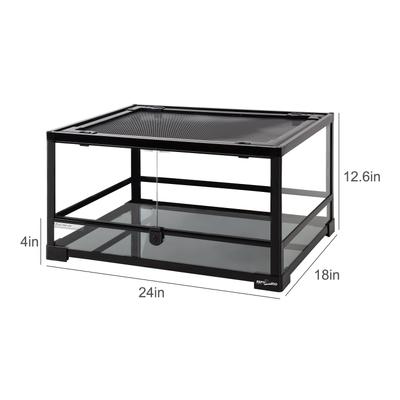 Show full view: REPTI ZOO Double Hinge Door Reptile Glass Terrarium, 24-gal slide 5 of 8