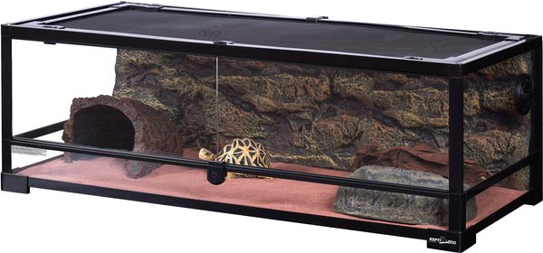 REPTI ZOO Double Hinge Glass Reptile Terrarium
