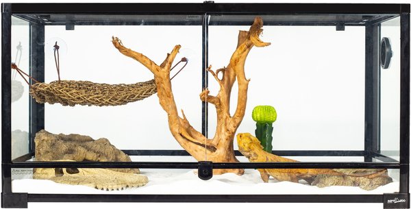 REPTI ZOO Double Hinge Glass Reptile Terrarium