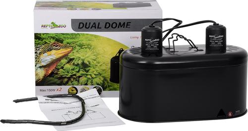 Show full view: REPTI ZOO Dual Dome Reptile Heat Lighting Kit slide 2 of 9