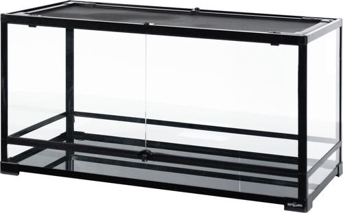 Show full view: REPTI ZOO Front Double Hinge Door with PVC Background Reptile Glass Terrarium Tank, 40-gal, Black slide 3 of 8