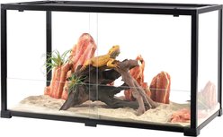REPTI ZOO Full Knock Down Glass Reptile Terrarium, Black, 56-gallon