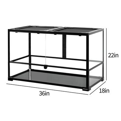 Show full view: REPTI ZOO Full Tempered Glass Double Swing Doors Reptile Terrarium, 60-gal slide 3 of 8