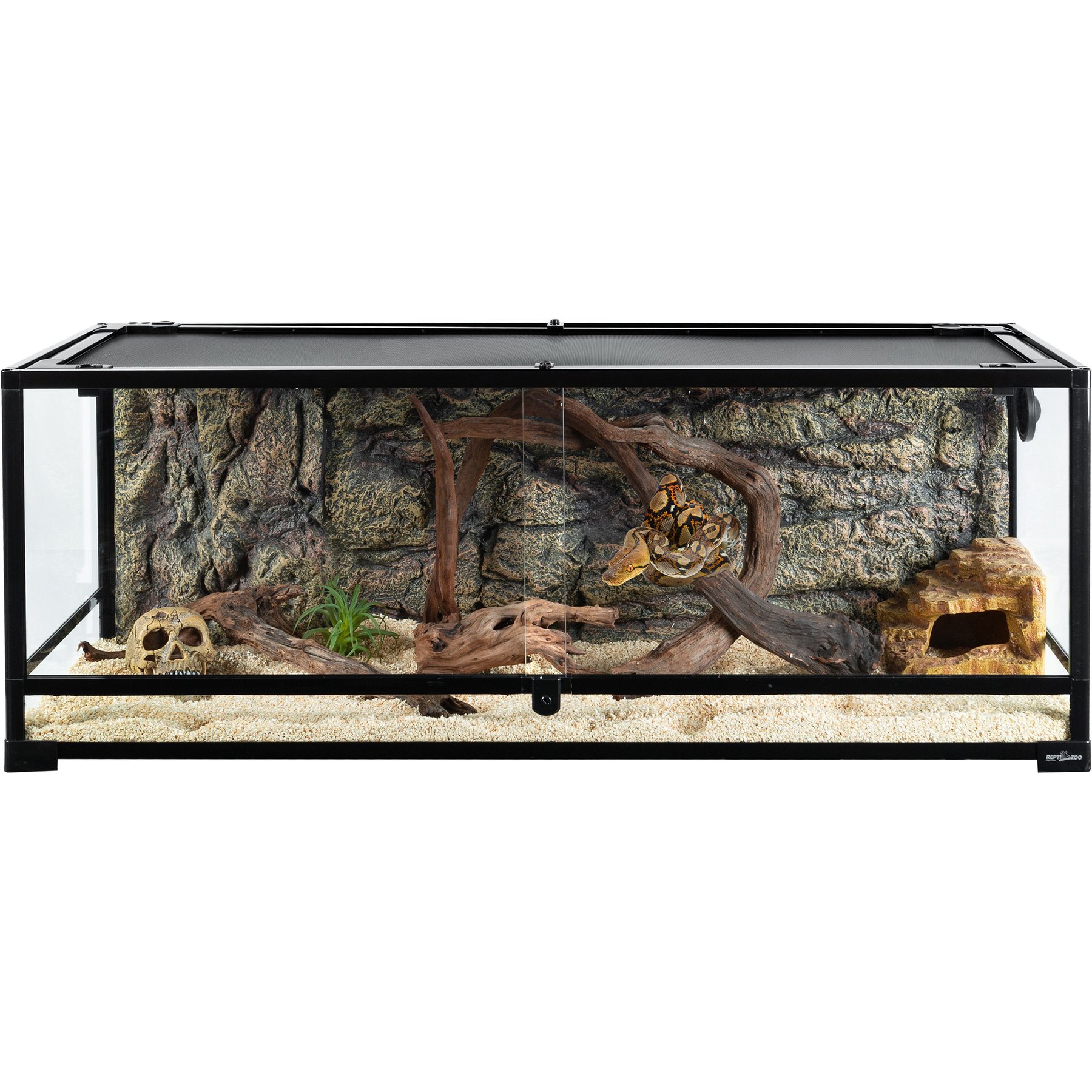 REPTI ZOO Full Tempered Glass Reptile Terrarium, 60-gal