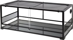 REPTI ZOO Glass Reptile Terrarium Sliding Doors with Screen Ventilation, Black, 64-gal slide 2 of 7