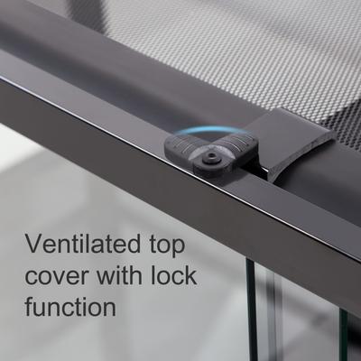 Show full view: REPTI ZOO Glass Reptile Terrarium Sliding Doors with Screen Ventilation, Black, 64-gal slide 4 of 9