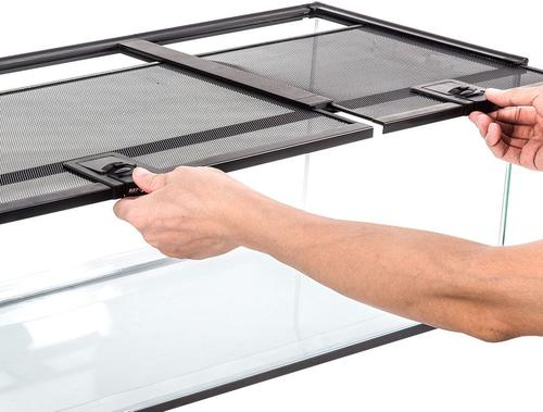 Show full view: REPTI ZOO Knock-down Double Top Cover Glass Terrarium, Black, 18-gal slide 3 of 9