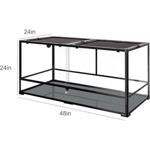 REPTI ZOO Large Glass Reptile Terrarium, 120-gal