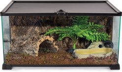 REPTI ZOO Mini 10-gallon Reptile Glass Terrarium, Black