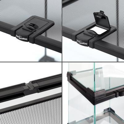 Show full view: REPTI ZOO Mini Glass Reptile Terrarium Tank, 12 x 12 x 8 slide 3 of 7