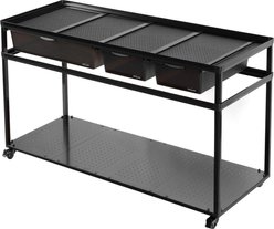 REPTI ZOO Tank Stand Terrarium with Breeding Boxs Reptile Cabinet, Black, Large