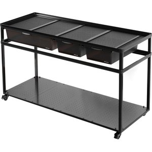 REPTI ZOO Tank Stand Terrarium with Breeding Boxs Reptile Cabinet, Black, Large