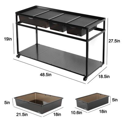 Show full view: REPTI ZOO Tank Stand Terrarium with Breeding Boxs Reptile Cabinet, Black, Large slide 4 of 8