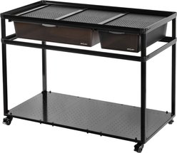 REPTI ZOO Tank Stand Terrarium with Breeding Boxs Reptile Cabinet, Black, Small