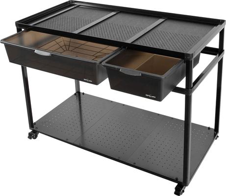 Show full view: REPTI ZOO Tank Stand Terrarium with Breeding Boxs Reptile Cabinet, Black, Small slide 2 of 8