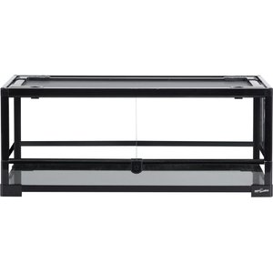 REPTI ZOO Tempered Glass Front Opening with Double Hinge Door Terrarium, Black, 18-gal