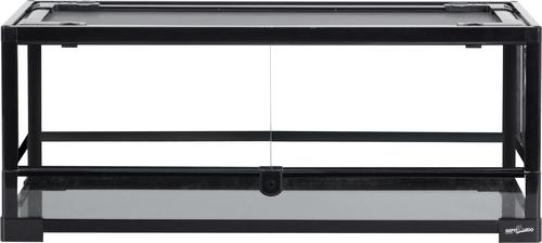 Show full view: REPTI ZOO Tempered Glass Front Opening with Double Hinge Door Terrarium, Black, 18-gal slide 2 of 11