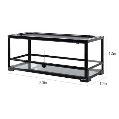 Show full view: REPTI ZOO Tempered Glass Front Opening with Double Hinge Door Terrarium, Black, 18-gal slide 4 of 11