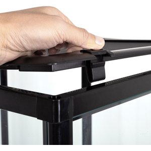 REPTI ZOO Tempered Glass Front Opening with Double Hinge Door Terrarium, Black, 32-gal