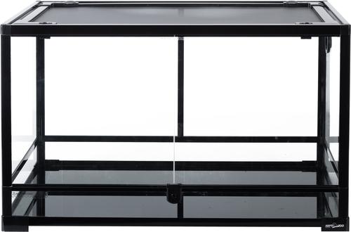 Show full view: REPTI ZOO Tempered Glass Front Opening with Double Hinge Door Terrarium, Black, 35-gal slide 3 of 12