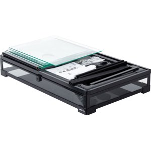 REPTI ZOO Tempered Glass Front Opening with Double Hinge Door Terrarium, Black, 35-gal