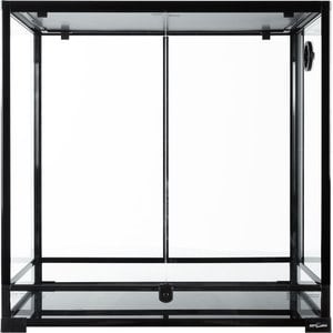 REPTI ZOO Tempered Glass Reptile Terrarium, Black, 70-gal