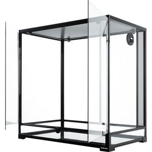 REPTI ZOO Tempered Glass Reptile Terrarium, Black, 70-gal