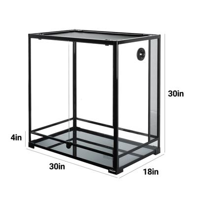 Show full view: REPTI ZOO Tempered Glass Reptile Terrarium, Black, 70-gal slide 4 of 9