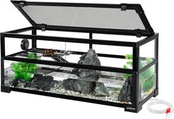 REPTI ZOO Tempered Glass Turtle Tank with Basking Platform Reptile Terrarium, 20-gal slide 2 of 5