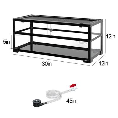 Show full view: REPTI ZOO Tempered Glass Turtle Tank with Basking Platform Reptile Terrarium, 20-gal slide 3 of 6