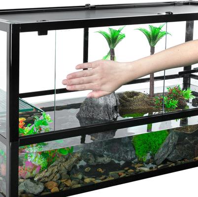Show full view: REPTI ZOO Turtle Tank with Turtle Basking Platform Reptile Terrarium, 40-gal slide 3 of 6