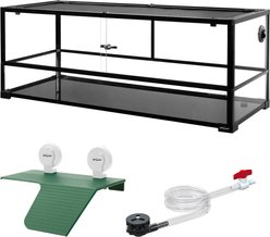 REPTI ZOO Turtle Tank with Turtle Basking Platform Reptile Terrarium, 64-gal