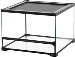 REPTI ZOO Ventilated Reptile Glass Terrarium, Black,17-gal