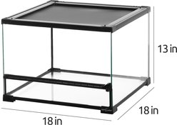 REPTI ZOO Ventilated Reptile Glass Terrarium, Black,17-gal slide 2 of 7