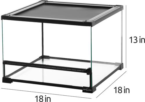 Show full view: REPTI ZOO Ventilated Reptile Glass Terrarium, Black,17-gal slide 2 of 9