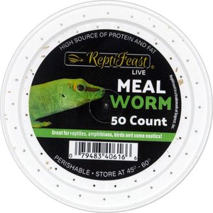 ReptiFeast Mealworm Reptile Food, 50 count
