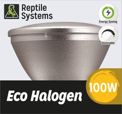 Reptile Systems Eco Halogen Reptile Heat Lamp, White, 100-watt