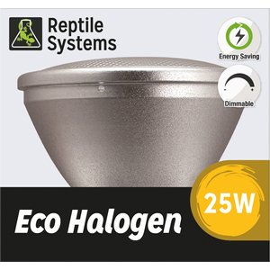 Reptile Systems Eco Halogen Reptile Heat Lamp, White, 25-watt