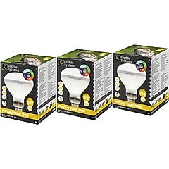 Reptile Systems Mercury Vapor D3 UV Reptile Basking Lamp, 3 count, 100-watt