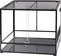 Reptile Treasure Knock-Down Sliding Door Terrarium, Black, 24 x 18-in