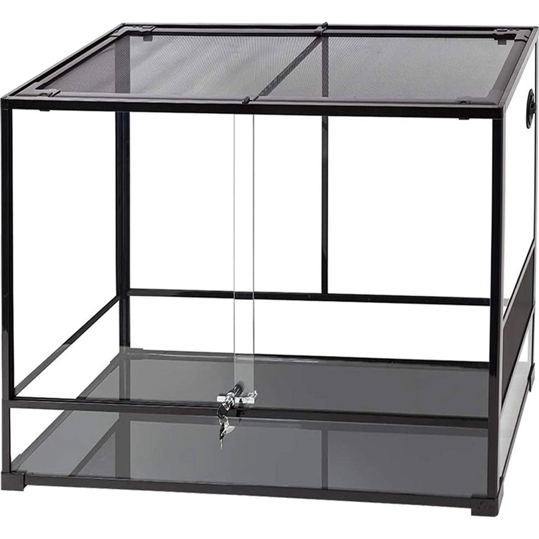 Reptile Treasure Knock-Down Sliding Door Terrarium, Black, 24 x 18-in