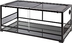 Reptile Treasure Knock-Down Sliding Door Terrarium, Black, 30 x 18-in