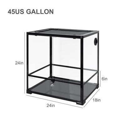Show full view: REPTIZOO Reptile Glass Terrarium, Black, 45-gal slide 4 of 9
