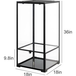 REPTI ZOO Reptile Glass Terrarium, Black, 50-gal